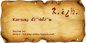 Karsay Ádám névjegykártya
